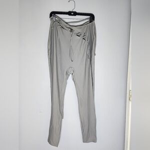 Skims Womens lace-up chrome ankle leggings grey, size 3X NWT